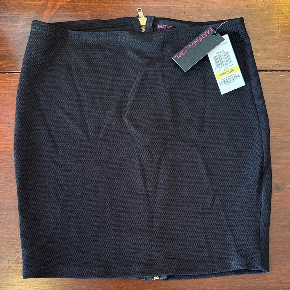 Material Girl Black Textured Pencil Skirt Made in USA